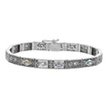 Victorian style, Amethyst, Blue Topaz, sterling silver bracelets, front view