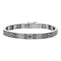 Victorian style, Sapphire, sterling silver bracelets, front view