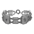 Art Deco style, Crystal, Camphor Glass, sterling silver bracelets, front view