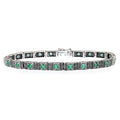 Victorian style, Emerald, sterling silver bracelets, front view