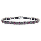 Victorian style, Ruby, sterling silver bracelets, front view