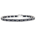 Victorian style, Sapphire, sterling silver bracelets, front view