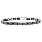 Victorian style, Sapphire, sterling silver bracelets, front view