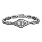 Victorian style, Diamond, sterling silver bracelets, front view