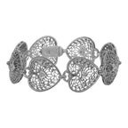 Victorian style, Diamond, sterling silver bracelets, front view