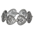 Victorian style, Sapphire, Diamond, sterling silver bracelets, front view