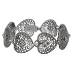 Victorian style, Sapphire, Diamond, sterling silver bracelets, front view