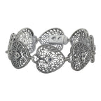 Victorian style, Sapphire, sterling silver bracelets, front view