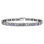 Victorian style, Amethyst, sterling silver bracelets, front view