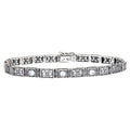 Victorian style, White Topaz, sterling silver bracelets, front view
