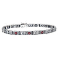 Victorian style, Garnet, sterling silver bracelets, front view