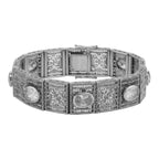 Art Deco style, CZ, sterling silver bracelets, front view
