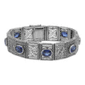 Art Deco style, Sapphire, sterling silver bracelets, front view