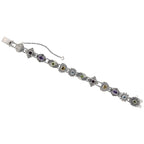 Detail view of Slide Bracelet Garnet Peridot Citrine Amethyst Blue Topaz 7 3/4 Sterling Silver highlighting Amethyst, Blue To