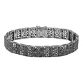 Victorian style, Amethyst, Diamond, sterling silver bracelets, front view