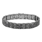 Victorian style, Amethyst, Diamond, sterling silver bracelets, front view
