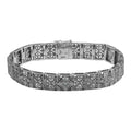 Victorian style, Blue Topaz, Diamond, sterling silver bracelets, front view