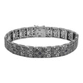 Victorian style, Sapphire, Diamond, sterling silver bracelets, front view