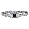 Victorian style, Garnet, sterling silver bracelets, front view