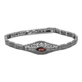 Victorian style, Garnet, sterling silver bracelets, front view