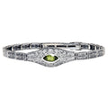 Victorian style, Peridot, sterling silver bracelets, front view