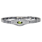 Victorian style, Peridot, sterling silver bracelets, front view
