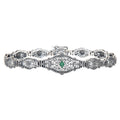 Art Deco style, Emerald, sterling silver bracelets, front view