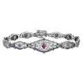 Art Deco style, Ruby, sterling silver bracelets, front view