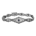 Art Deco style, Sapphire, sterling silver bracelets, front view
