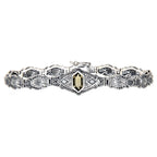Victorian style, Diamond, sterling silver bracelets, front view