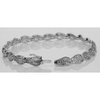 Back view of Victorian Style Filigree Link Bracelet in fine Sterling Silver showing 925 sterling silver hallmark and toggle o