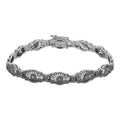 Victorian style, Diamond, sterling silver bracelets, front view