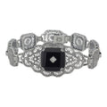Victorian style, Diamond, sterling silver bracelets, front view