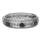 Art Deco style, sterling silver bangles, front view