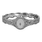 Art Deco style, Diamond, Crystal, sterling silver bangles, front view