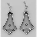 Back view of Crystal / Diamond Filigree Drop Earrings showing 925 sterling silver hallmark and French wire hooks