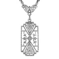 Art Deco style, Diamond, Camphor Glass, sterling silver necklaces, front view