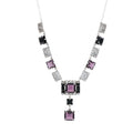 Art Deco style, Amethyst, Onyx, sterling silver necklaces, front view