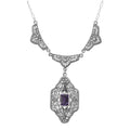 Victorian style, Amethyst, sterling silver necklaces, front view