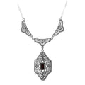 Victorian style, Garnet, sterling silver necklaces, front view