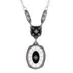 Diamond, Crystal, sterling silver necklaces, front view