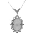 Diamond, Crystal, sterling silver necklaces, front view