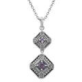 Art Deco style, Amethyst, sterling silver necklaces, front view