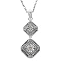 Art Deco style, White Topaz, sterling silver necklaces, front view