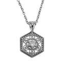 Art Deco style, CZ, sterling silver pendants, front view