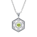 Art Deco style, Peridot, sterling silver pendants, front view