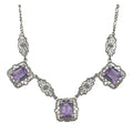 Art Deco style, Amethyst, sterling silver necklaces, front view