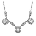 Art Deco style, White Topaz, sterling silver necklaces, front view