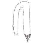 Back view of Victorian Style Semi Mount Necklace Sterling Silver showing 925 sterling silver hallmark and spring ring clasp