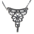 Victorian style, sterling silver necklaces, front view